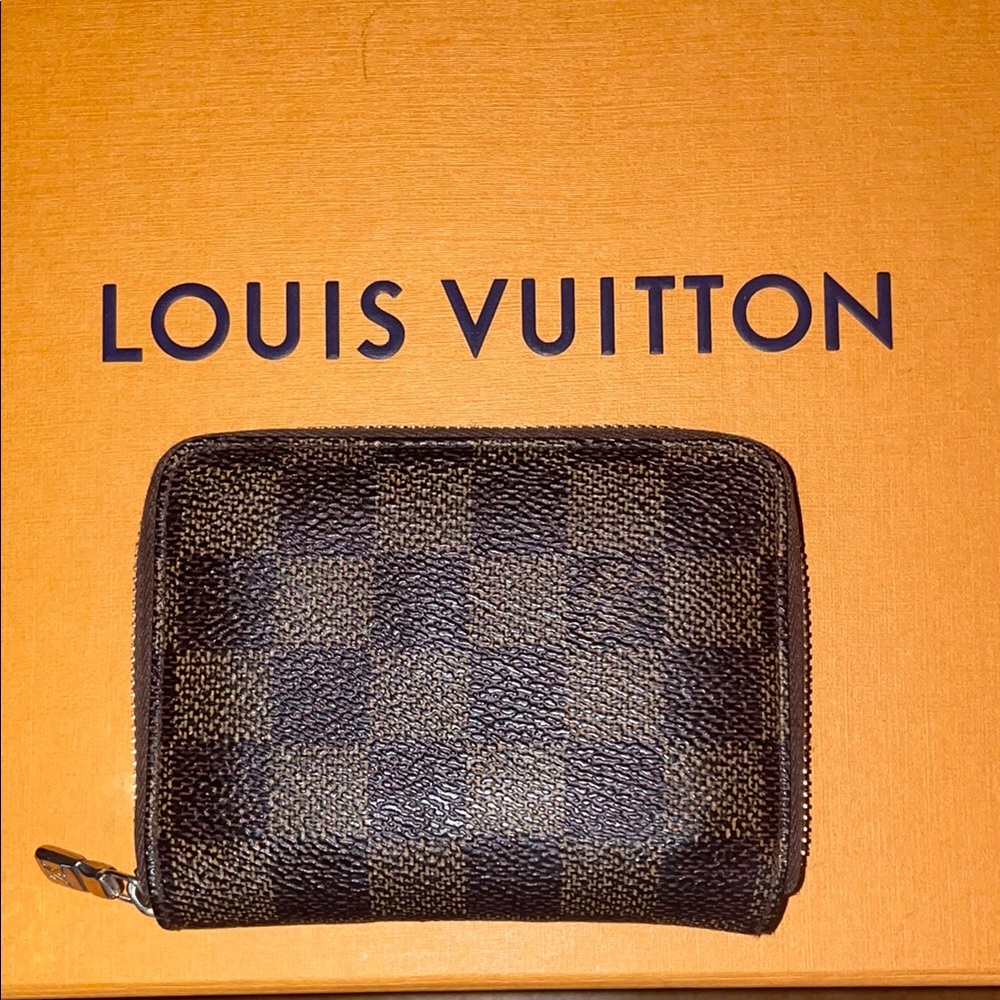 Louis Vuitton Damier Ebene Zippy Coin Purse Card Holder Wallet